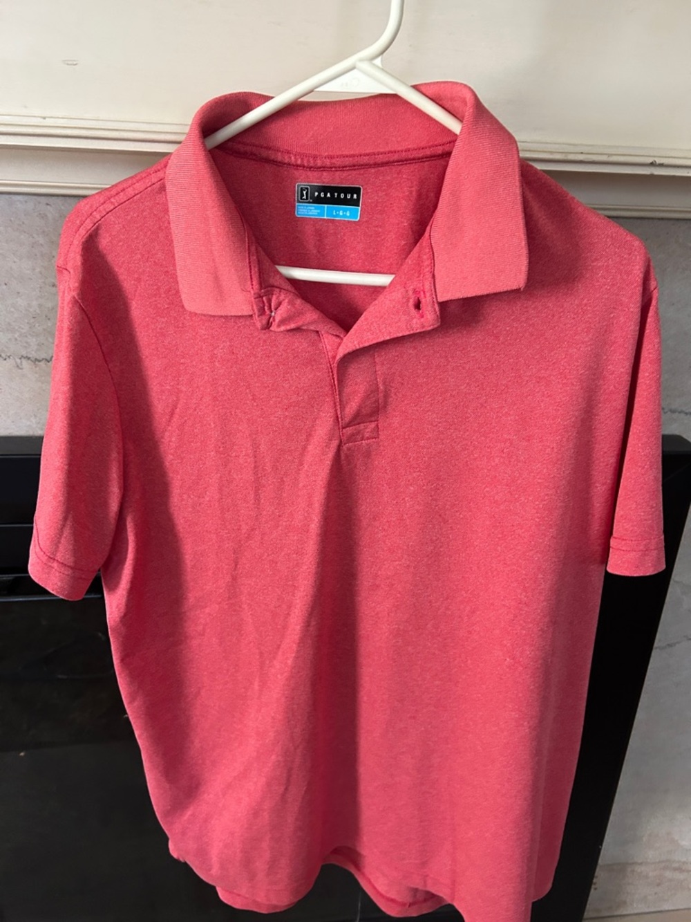 PGA TOUR Coral Heather Short-Sleeve Polo
